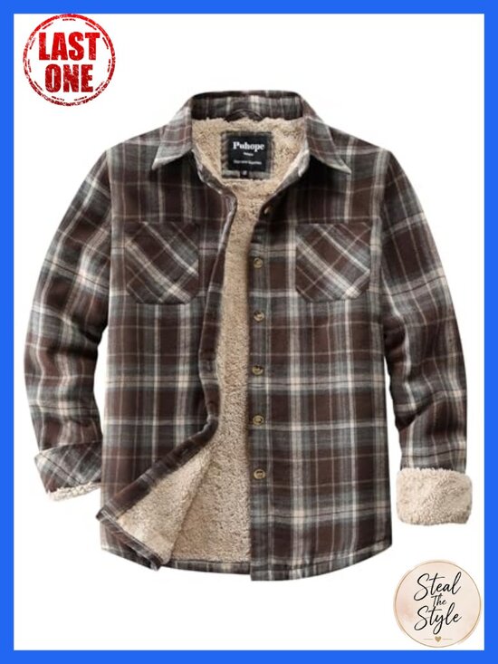Other - Womens Sherpa Lined Fleece Flannel Plaid Shirt Jacket Button Down